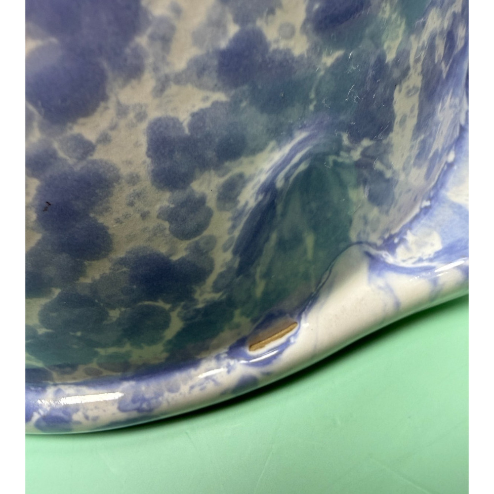 Bennington Potters Mixing Batter Bowl 1880 Pour Spout VT Morning Glory Blue READ - Picture 9 of 11